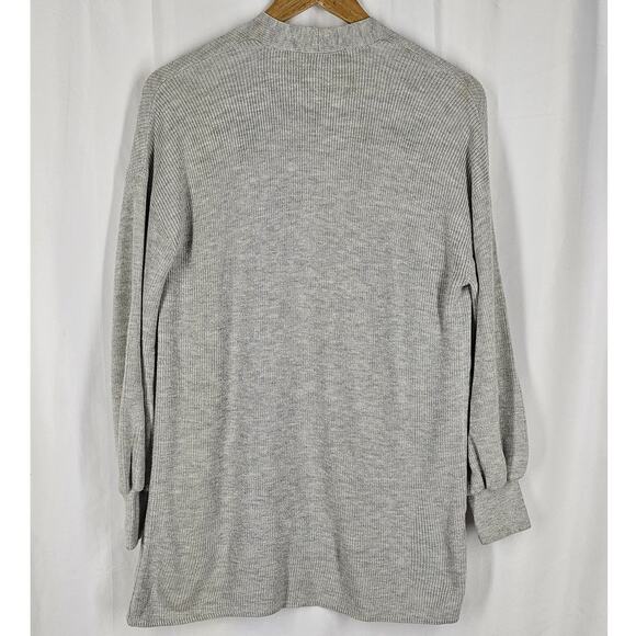 LOFT WOMEN'S HEATHER GRAY CARDIGAN SWEATER – SIZE XXS – OPEN FRONT COZY ELEGANCE - Picture 2 of 11